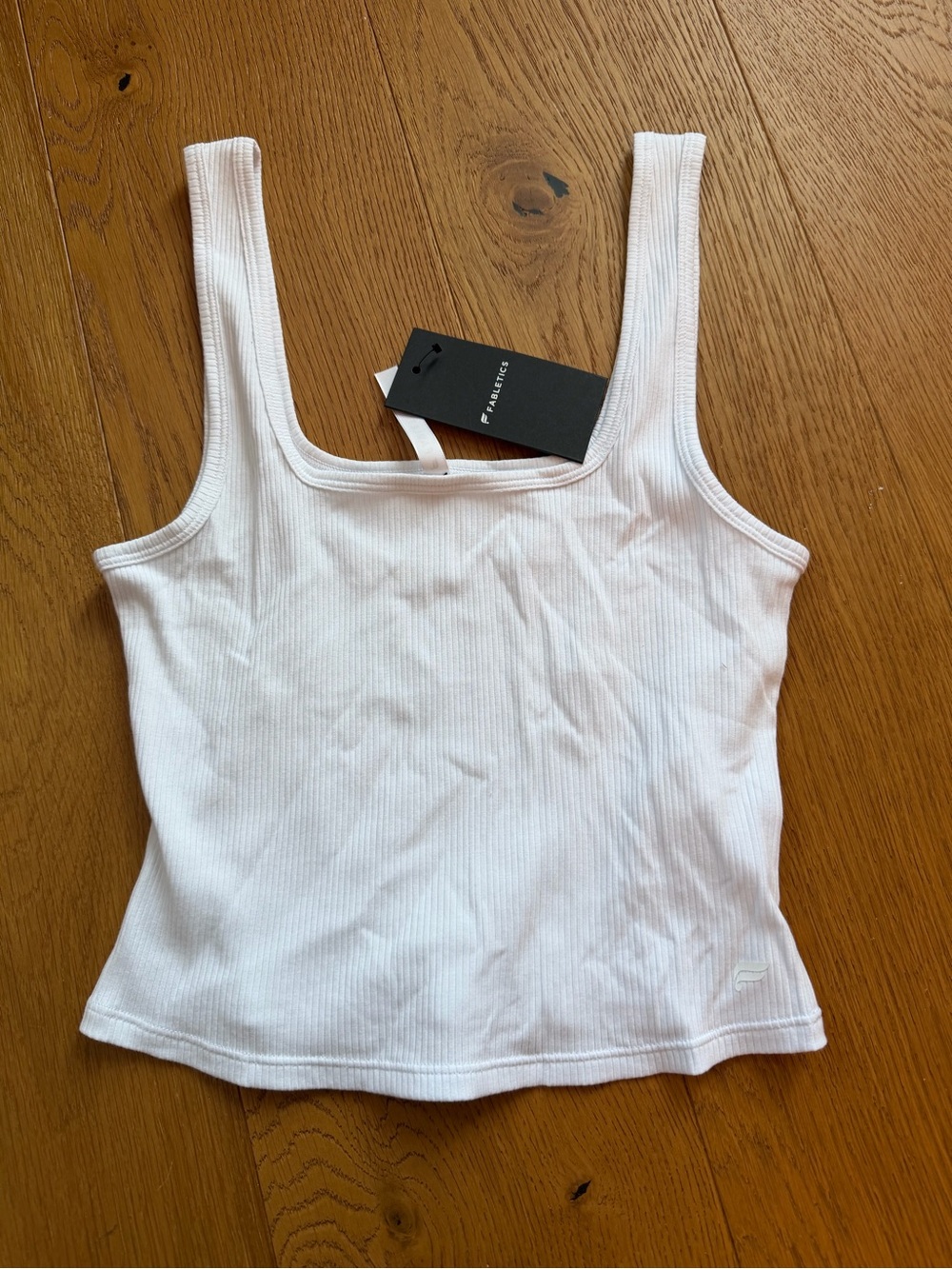 Fabletics White Ribbed Square-Neck Tank - Picture 4 of 7